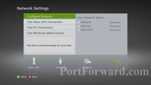 Xbox 360 Network Settigns Menu Highlighted Configure Network