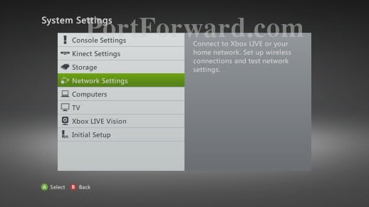 Xbox 360 System Settings Menu