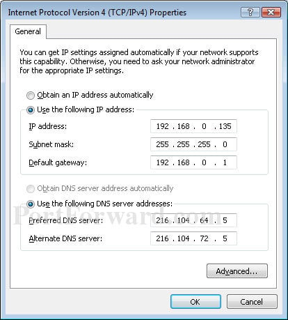 How to set up a static IP