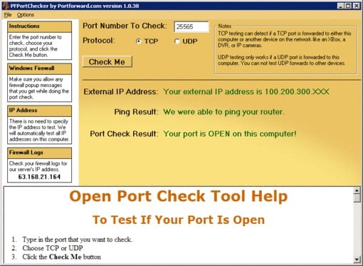 Successful Port Checker Result