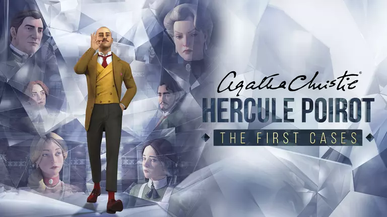 Agatha Christie - Hercule Poirot: The First Cases game art showing the cast of characters.
