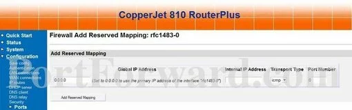 Allied Data CopperJet-810 port forward