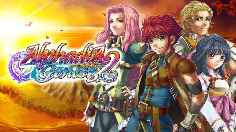 Alphadia Genesis 2 game art showing cast of characters.