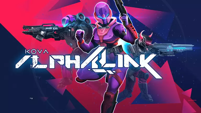 AlphaLink characters holding weapons.