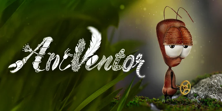 AntVentor game art showing an ant holding a wheel.