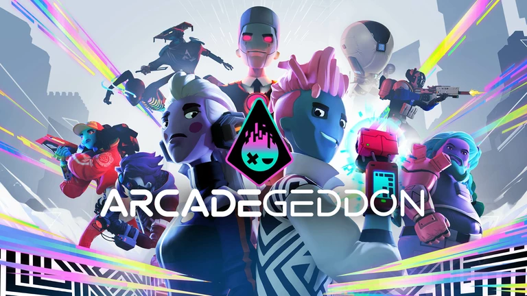 Arcadegeddon artwork with title and characters