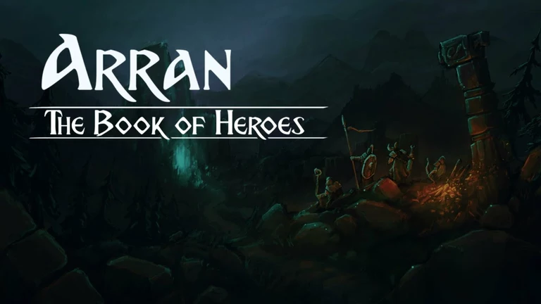 Arran: The Book of Heroes game art showing characters about to start an adventure.