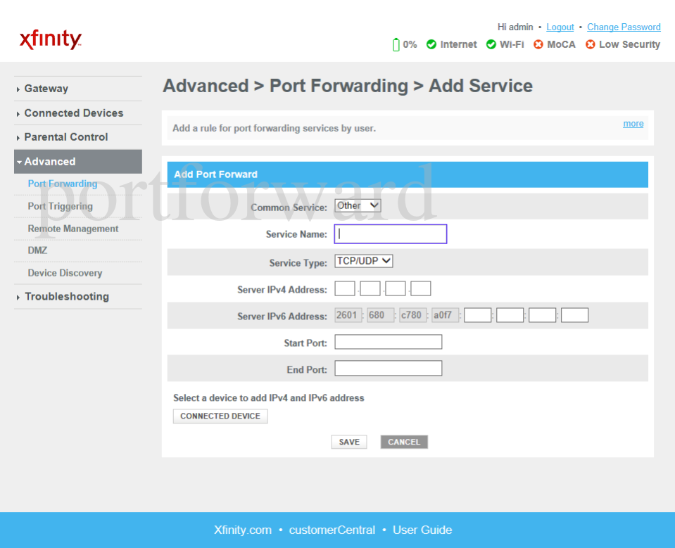 Arris TG1682G Router Port Forwarding Guide