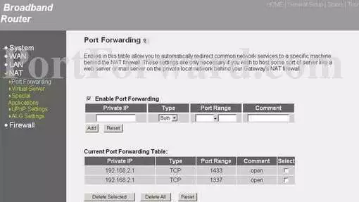 Arris TM501b port forward