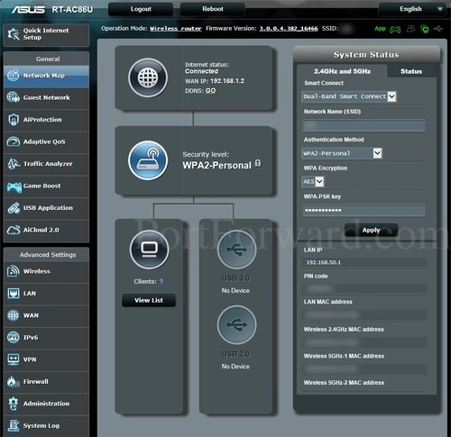 Asus RT-AC86U Network Map