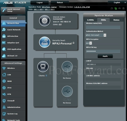 Asus RT-AC87R Network Map