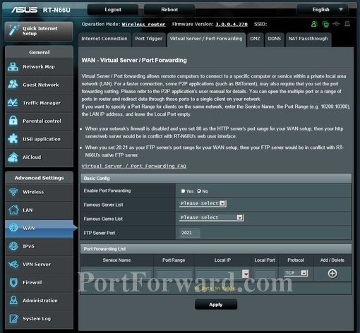 Asus rt n66u настройка ftp