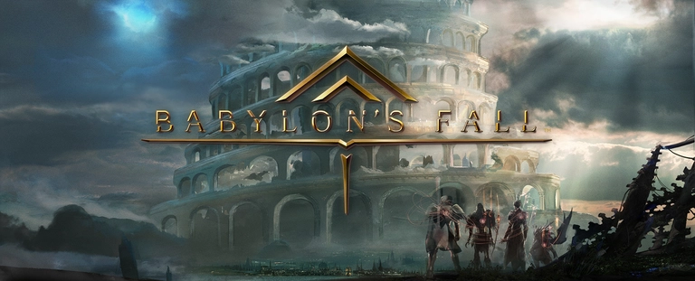 Babylon's Fall artwork featuring a group of warriors venturing towards the Tower of Babylon