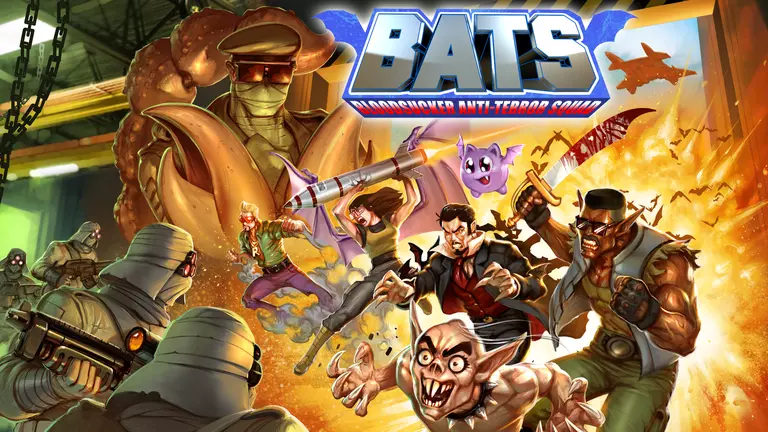 BATS: Bloodsucker Anti-Terror Squad game art showing characters fighting terrorists.