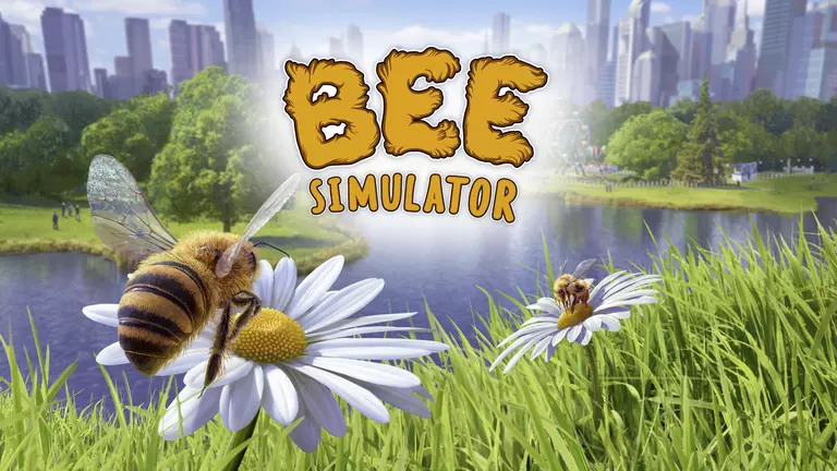 Bee Simulator game art showing landscape from the bee's perspective.