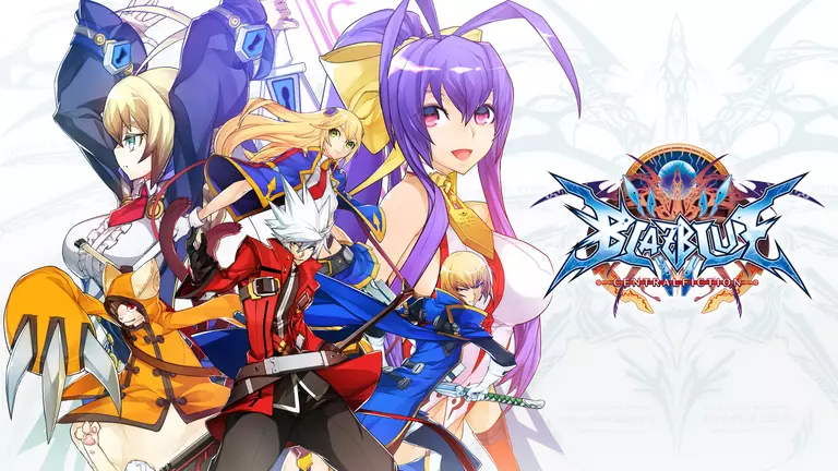 BlazBlue: Central Fiction artwork featuring Ragna the Bloodedge, Es, Mai Natsume, and others