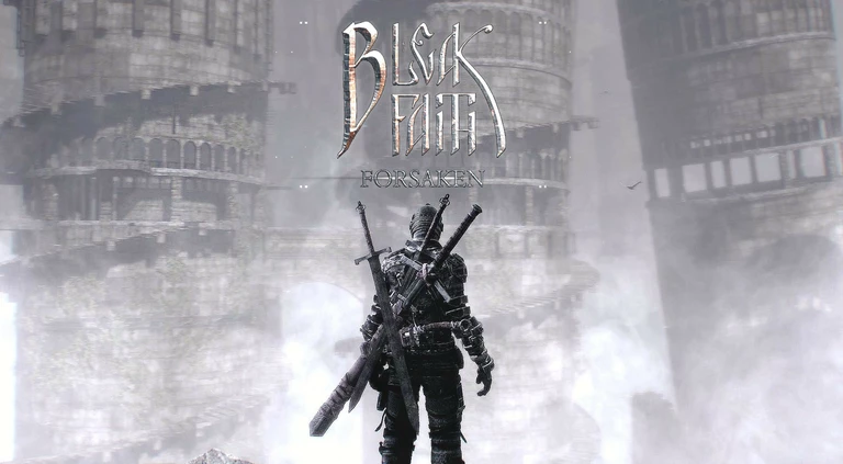 Bleak Faith: Forsaken game art showing player looking at towers.
