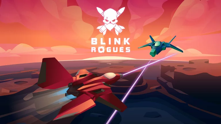Blink: Rogues game art showing ships flying and shooting at each other.