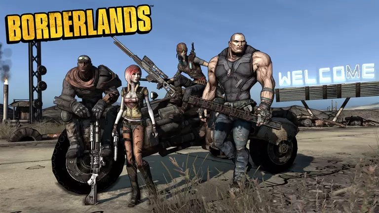 Borderlands game image featuring Roland, Lilith, Merdecai, and Brick