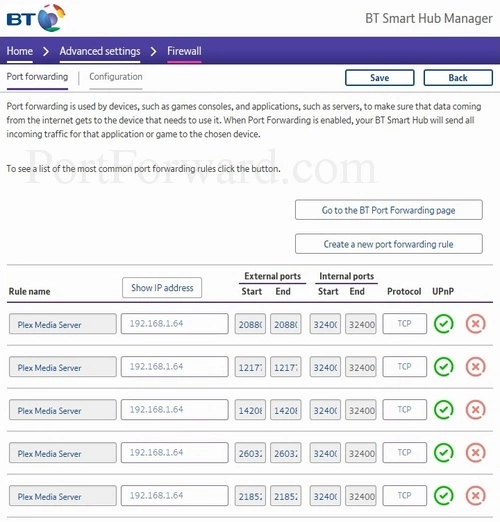 BT Smart Hub Port Forwarding