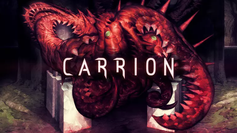Carrion cover art with creature guarding entrance.