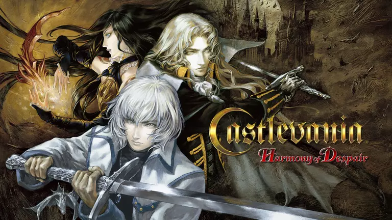Castlevania: Harmony of Despair characters holding swords.