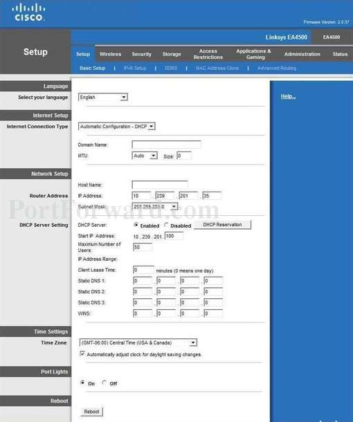 Simple Cisco Linksys EA4500 Router Port Forwarding Instructions