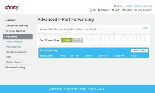 Cisco DPC3939 - XFINITY Port Forwarding