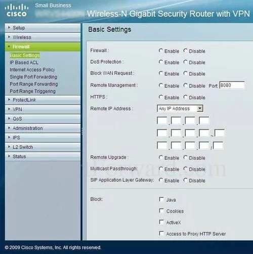 Cisco RVS4000 Firewall - Basic Settings