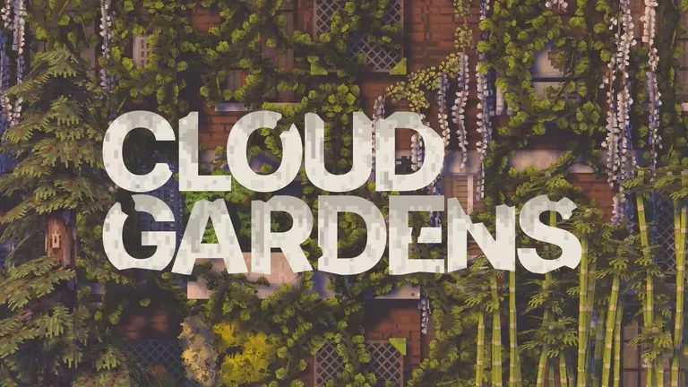 Cloud Gardens game art showing plants growing on the side of a building.