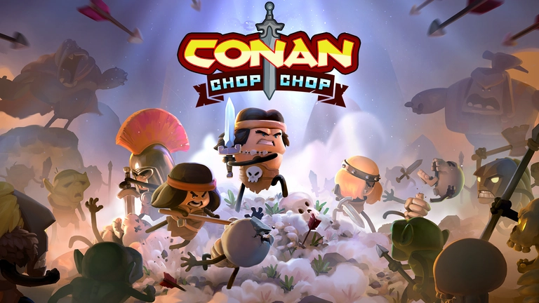 Conan Chop Chop game artwork featuring a group of warriors in combat