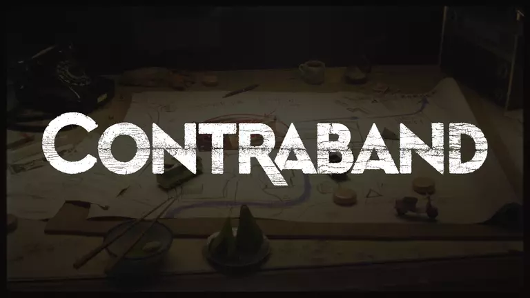 Contraband game art showing a hand drawn map.