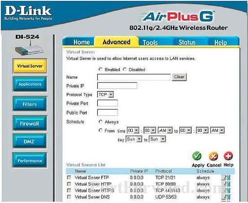 Fastest D-Link AirPlus DI-524 Router Port Forwarding