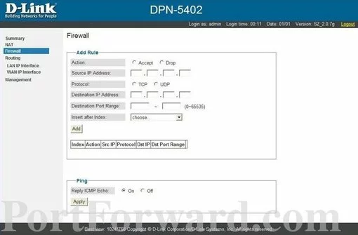 Dlink DPN-5402 port forward