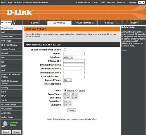 DLink DSL-2870B DSL-2870B3