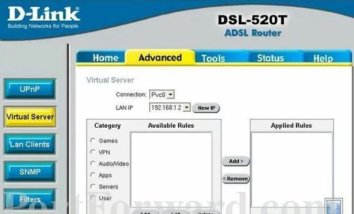 Dlink DSL-520T