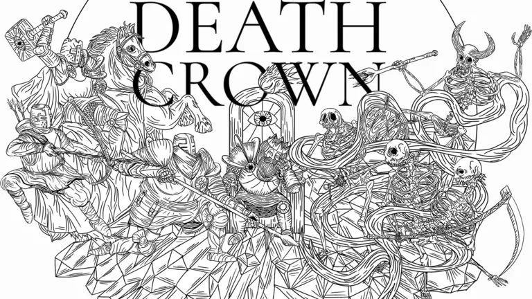 Death Crown game art showing players fighting against skeletons.