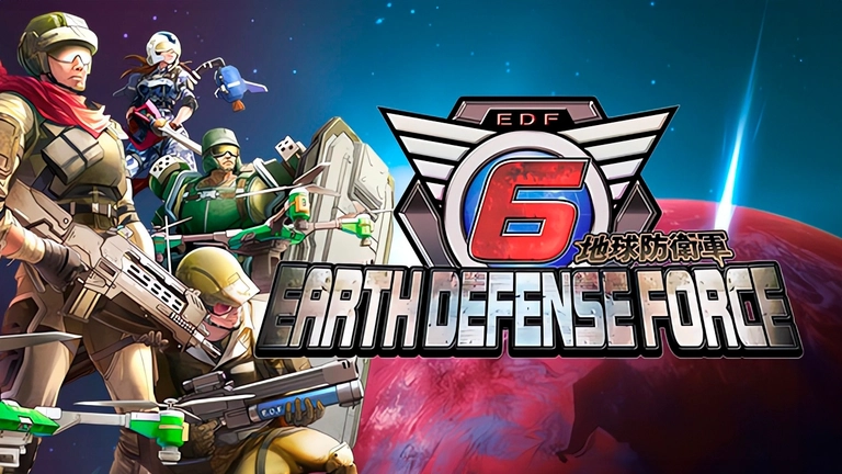Earth Defense Force 6 game screenshot with logo