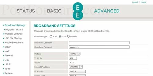 EE Bright Box 2 Broadband Settings