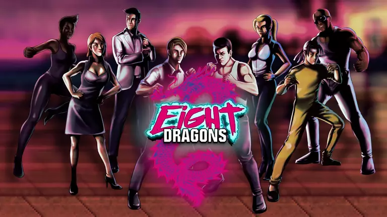 Eight Dragons game art showing characters about to fight.