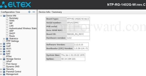 Eltex NTP-RG-1402G-W Device Info Summary