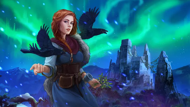 Endless Fables 2: Frozen Path character with crows flying next to her.