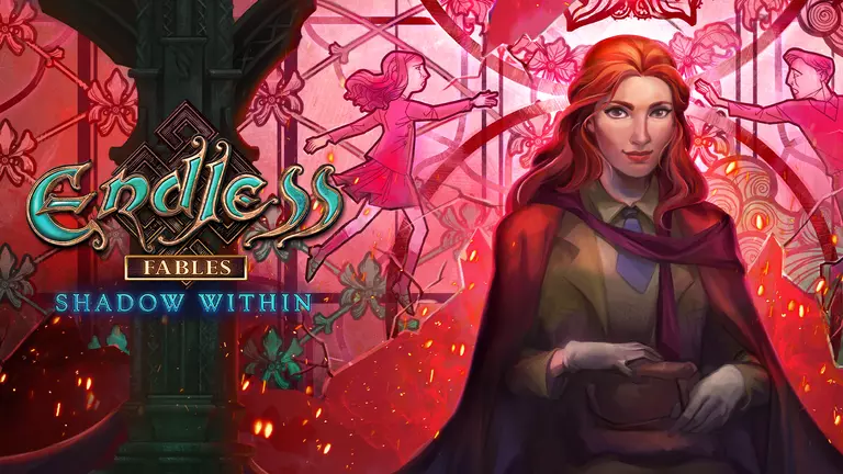 Endless Fables 4: Shadow Within character showing children playing in the background.