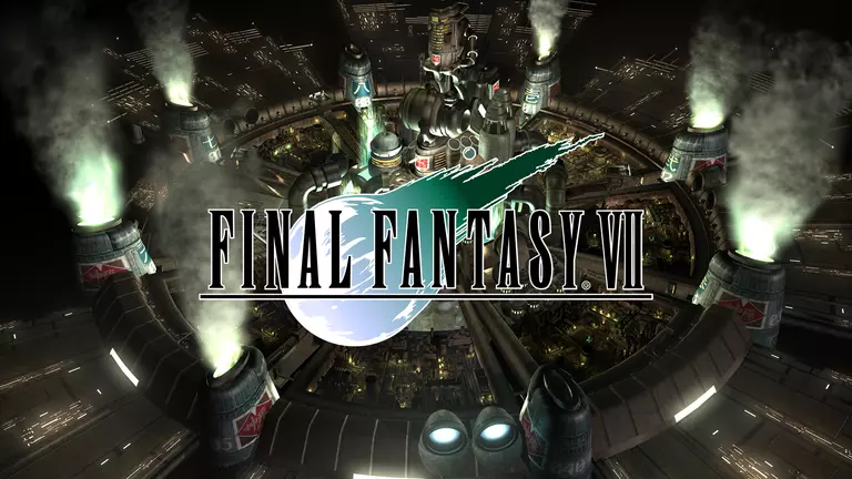 Final Fantasy VII cover artwork featuring an overhead view of Midgar