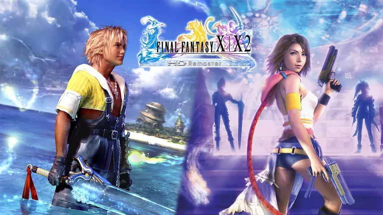 Final Fantasy X | X 2 HD Remaster game art showing characters with weapons.