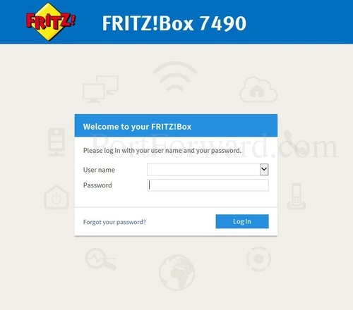 FRITZ BOX 7490 Login - Username and Password