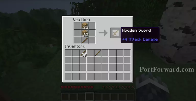 How to make a Wooden Sword in Minecraft