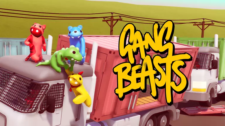 Gang Beasts animals riding on top of truck