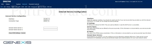 Genexis DRG700 Internet Service Configuration