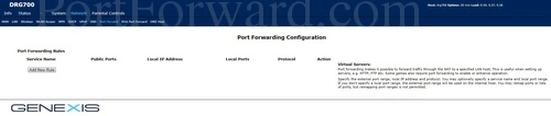 Genexis DRG716 Port Forwarding Configuration